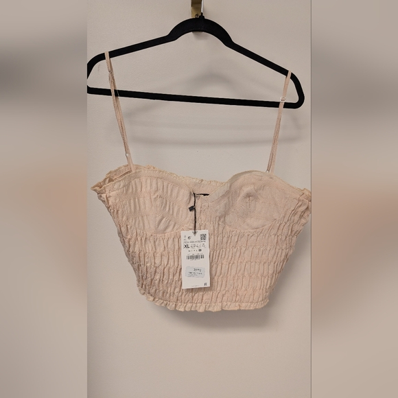 Zara Cream Crop Top - Picture 1 of 2